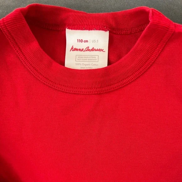 Hanna Andersson Long Sleeve Red PJs (Size 110 /5) - Picture 4 of 4